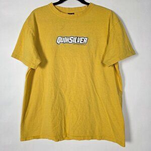 Vintage Y2K Quiksilver Surf Skate Mens Large Short Sleeve Yellow T Shirt